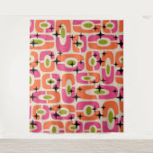 Retro Midden Eeuw Modern Kosmisch Abstract Patroon Wandkleed (Voorkant)