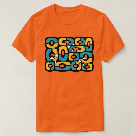 Retro Midden Eeuw Modern Kosmisch Abstract T-shirt (Design voorkant)