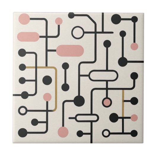 Retro Midden Eeuw Modern Tegeltje (Voorkant)