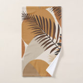 Retro midden eeuw moderne herfst bloemenpalmblad bad handdoek (Handdoek)