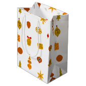 Retro Midden-Eeuw Moderne Kerst Iconen Medium Cadeauzakje (Achterkant Gekanteld)