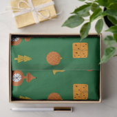 Retro Midden-Eeuw Moderne Kerst Iconen Tissuepapier (Geschenk)