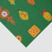 Retro Midden-Eeuw Moderne Kerst Iconen Tissuepapier (Detail)