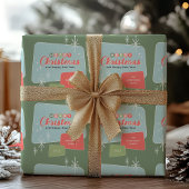 Retro Midden-eeuw Moderne Kerstmis Cadeaupapier
