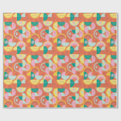 Retro Midden-Eeuw Moderne Zonnige Palm Springs Cadeaupapier (Vlak)