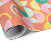 Retro Midden-Eeuw Moderne Zonnige Palm Springs Cadeaupapier (Rol Hoek)