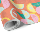 Retro Midden-Eeuw Moderne Zonnige Palm Springs Cadeaupapier (Rol Hoek)