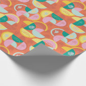 Retro Midden-Eeuw Moderne Zonnige Palm Springs Cadeaupapier (Hoek)