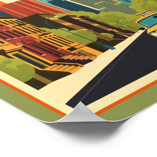 Retro Midden-eeuw New York City Poster (Hoek)