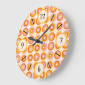 Retro Midden Eeuw Oranje Cirkels Patroon Grote Klok (Hoek)