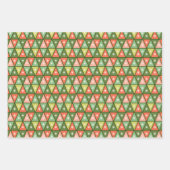 Retro Midden Eeuw Rood & Olijfgroen Kerstmis Inpakpapier Vel (Voorkant 3)