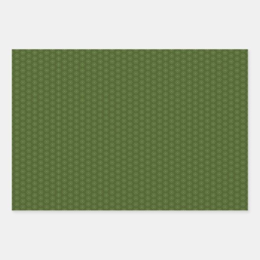 Retro Midden Eeuw Rood & Olijfgroen Kerstmis Inpakpapier Vel (Voorkant 2)