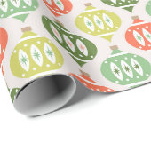 Retro Midden Eeuw Rood, Perzik & Groen Kerstfeest Cadeaupapier (Rol Hoek)