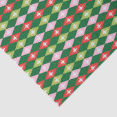Retro Midden Eeuw Rood, Roze & Groen Kerstmis Tissuepapier (Detail)