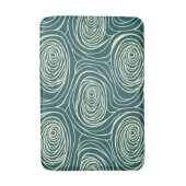 Retro Midden Eeuw Teal en Crème Abstracte Draaikol Badmat (Voorkant Verticaal)