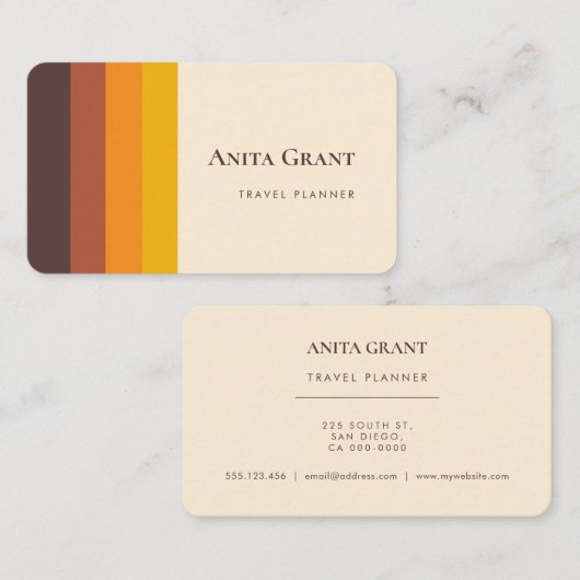 Retro  midden eeuw visitekaartje (Voorkant / Achterkant)