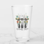 Retro Midden Eeuw Zwart Atomaire Katten MCM Glas (Achterkant)