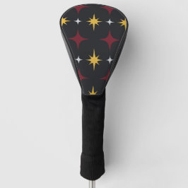 Retro Midden Eeuw Zwart Bourgondië Goud Golf Drive Golfheadcover