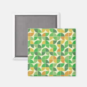 Retro Midden eeuws Geometrisch bloemmotief groen Magneet