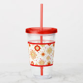 Retro Midden-eeuws modern design Acryl Drinkbeker (Voorkant)