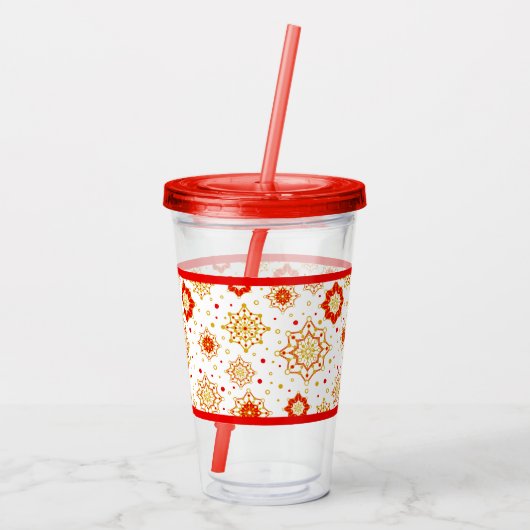 Retro Midden-eeuws modern design Acryl Drinkbeker (Achterkant)