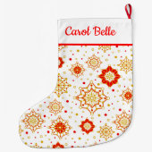 Retro Midden-eeuws modern design Grote Kerstsok (Achterkant)