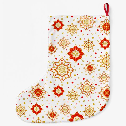 Retro Midden-eeuws modern design Grote Kerstsok (Achterkant)