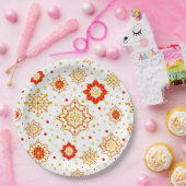 Retro Midden-eeuws modern design Papieren Bordje (Feest)