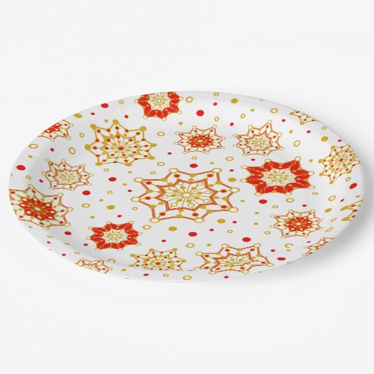 Retro Midden-eeuws modern design Papieren Bordje (Gekanteld)