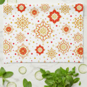 Retro Midden-eeuws modern design Theedoek (Gevouwen)