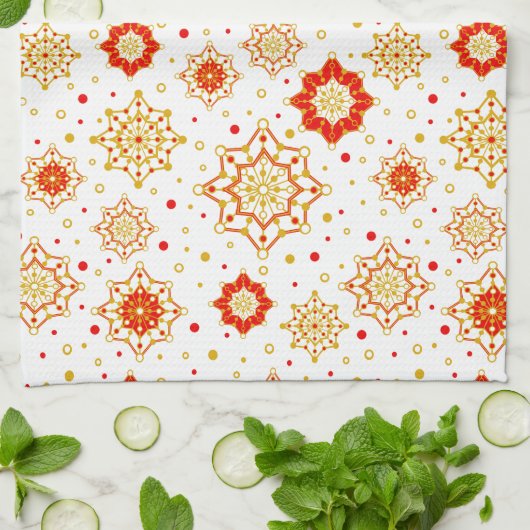 Retro Midden-eeuws modern design Theedoek (Gevouwen)