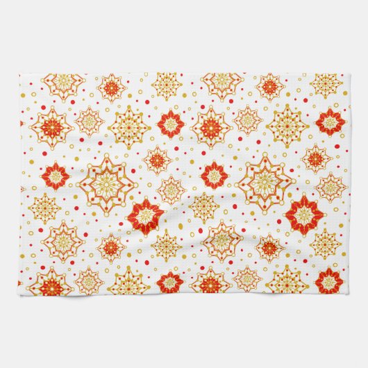 Retro Midden-eeuws modern design Theedoek (Horizontaal)