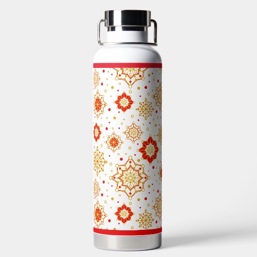 Retro Midden-eeuws modern design Waterfles (Achterkant)