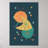 Retro Midden Eeuwse Abstracte Atoomkunst Poster (Voorkant)