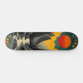 Retro  Midden-Eeuwse Bergzonsondergang Persoonlijk Skateboard (Horizontaal)