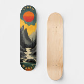 Retro  Midden-Eeuwse Bergzonsondergang Persoonlijk Skateboard (Voorkant)