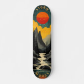 Retro  Midden-Eeuwse Bergzonsondergang Persoonlijk Skateboard (Voorkant)