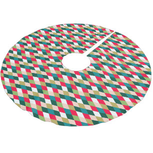 Retro Midden-Eeuwse Harlekijn Diamant Kerstkleur Kerstboom Rok