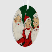 Retro Midden-Eeuwse Kerstman Familie – Kitsch Clau Ornament (voorkant)