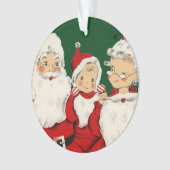 Retro Midden-Eeuwse Kerstman Familie – Kitsch Clau Ornament (voorkant)