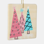 Retro Midden-eeuwse kleurrijke feestbomen Keramisch Ornament (Rechts)