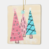 Retro Midden-eeuwse kleurrijke feestbomen Keramisch Ornament (Links)