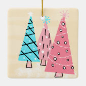 Retro Midden-eeuwse kleurrijke feestbomen Keramisch Ornament (Achterkant)