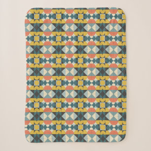 Retro Midden-Eeuwse Moderne Geometrische Patroon Sherpa Deken