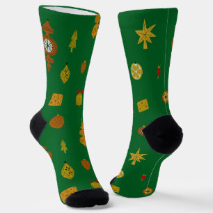 Retro Midden-Eeuwse Moderne Kerst Iconen Sokken