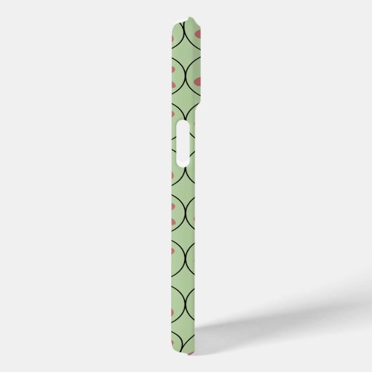 Retro Midden-Eeuwse Saliegroen en Roze Geometrisch Case-Mate iPhone Case (Achterkant / Rechts)