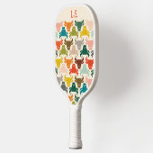 Retro Midden-Eeuwse Stierpatroon Monogram Pickleball Paddle (Links)