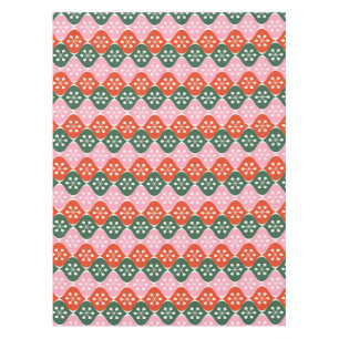 Retro Midden Mod Atomaire Patroon Roze Groen Kerst Tafelkleed