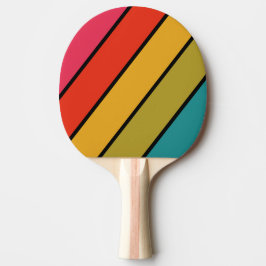 Retro Middennacht Regenboog Vet Gestreept Tafeltennisbatje