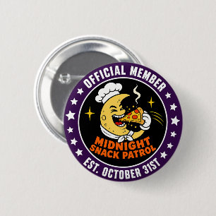 Retro Middennacht Snack Patrol Halloween Badge Ronde Button 5,7 Cm